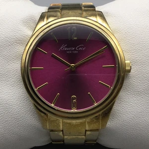 Reloj Kenneth Cole Hombre 36mm Tono Dorado Acero Inoxidable Esfera Borgoña Batería Nueva - Imagen 1 de 12