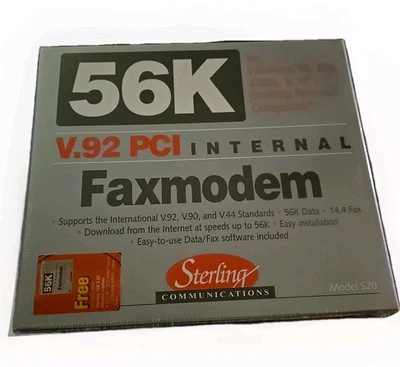 New Sealed Vintage Sterling S20-03B Model S20 V.92 PCI Internal Faxmodem 56K - Image 1 of 4