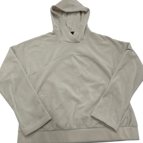 OFF WHITE Felpa Nike con cappuccio donna media panna pile allenamento pullover maglione