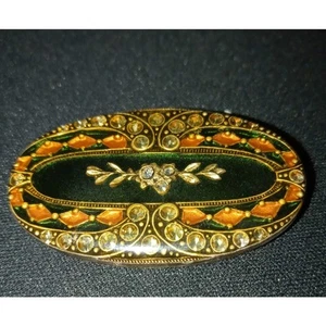 Vintage Catherine Popesco France Signed Art Deco Style Enamel Brooch Pin 80's - Picture 1 of 2