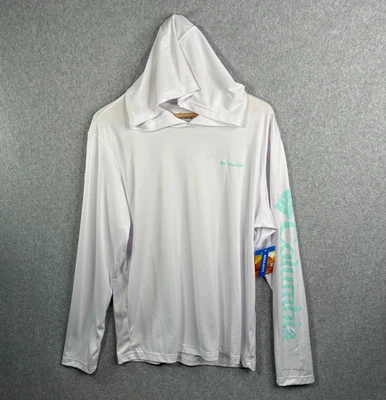 Columbia Sudadera con Capucha Para Hombre Grande Blanca Rapid Creek Omni Tono Ligera Manga Larga Foto 1 de 4