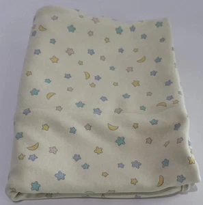 Vintage Carter's 100% Cotton Baby Blanket Yellow Solid Moon Stars - Picture 1 of 8