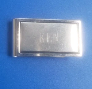 Vintage Silver Tone Name of "Ken" Money Clip Holder - Picture 1 of 3
