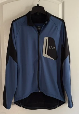 Gore Bike Wear Men's XL Blue Full Zip High Neck Cycling Jacket - Image 1 of 4