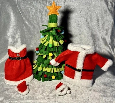 Árbol de Navidad Papá Noel y la señora Klaus Vacaciones Botella de Vino Cubierta Decoración Red de Alimentos Foto 1 de 4