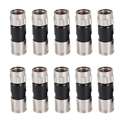 10 Pack RG6 Coax Connectors Weatherproof 75 Ohm - Image 1 of 4