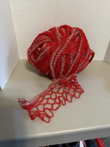 Craft Yarn - Flash Red with Silver Metallic Threads (3.5 oz) - Picture 1 of 4