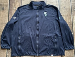 FANATICS NHL PRO SEATTLE KRAKEN BIG & TALL JACKET BLUE MENS 5XL EXCELLENT - Picture 1 of 9