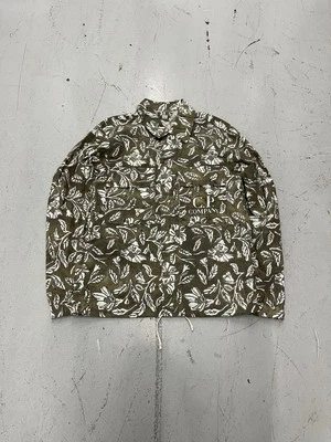 Camisa CP Company Popelina Caqui Floral Abotonada Manga Larga MEDIANA Cuello Entrenador Foto 1 de 4