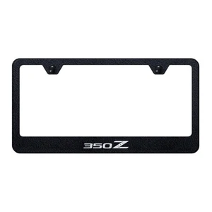 Au-TOMOTIVE GOLD Textured Black Laser Etched Wide Bottom License Plate Frame - Bild 1 von 2