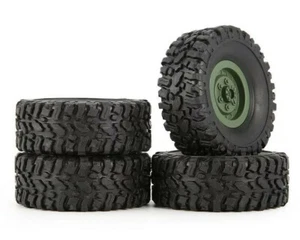 WPL 1/16 RC Parts WHEEL SET RIM/TIRE #ABC007 (4pcs) GREEN - Picture 1 of 1