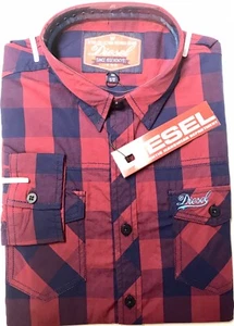 Diesel Red Checked Shirt Toby Retro Collection Shirt Age 11-12 Long Sleeved - Picture 1 of 4