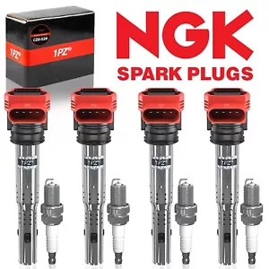 4 Ignition Coil Spark Plug Pack For Audi TT A4 VW Golf Jetta GTI 2.0L 2.0T UF529 - Picture 1 of 6
