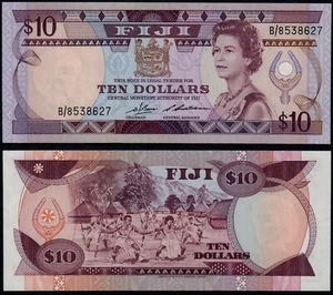 FIJI 10 DOLLARS (P84) N. D. (1986) QEII UNC - Picture 1 of 1