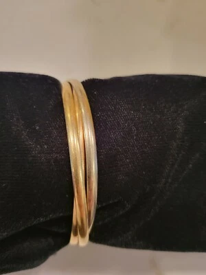 Brazalete Brazalete Vintage Cartier Pesado Oro Tri Color Trinidad Banda Rodante Foto 1 de 4