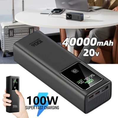 100W PD Laptop Power Bank 40000mAh Fast Charging USB C External Battery Charger - Image 1 of 4
