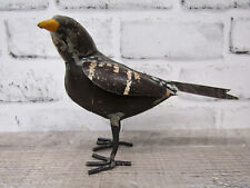 Rustic Small 5.75" Repurposed Recycled Scrap Metal Crow Raven Statue Home Garden