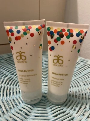 2 crema de manos Arbonne coco manglar/verena menta manteca de karité 2 oz cada una nueva sellada Foto 1 de 3