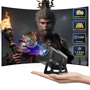 Projector 12000 Lumens 4K 1080P FHD 5G WiFi LED Movie Video Home Theater HDMI AV - Picture 1 of 14