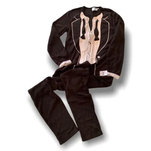Small Bioworld Merchandising Men's 1970's After Party Black Tuxedo One Piece  - Picture 1 of 8