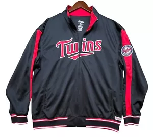 Minnesota Twins Herren XL schwarz/rot durchgehender Reißverschluss Patches bestickte Nähte Jacke - Bild 1 von 11