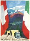Vintage 50 Years of Simplon Tunnel Switzerland Italy Railway Poster A3/A4