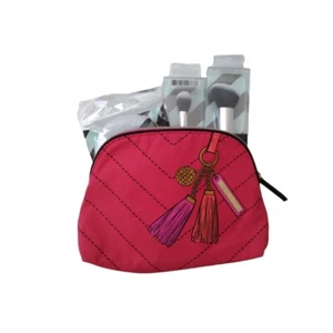 Equate Brushes and Estee Lauder Reddish Pink Make Up Bag & Make Up Tools Bundle - Picture 1 of 12