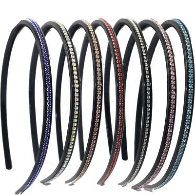 Diadema delgada de diamantes de imitación de cristal brillante para mujer aros de pelo fino dientes 6 mm Foto 1 de 4