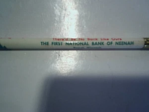 FIRST NATIONAL BANK OF NEENAH VINTAGE PENCIL UNUSED,Wisconsin,a merry christmas - Picture 1 of 4