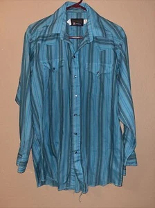 Panhandle Shirt Men’s Large 16 1/2x34 Pearl Snap Long Sleeve Y6 - Picture 1 of 3
