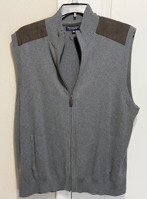Chaleco Roundtree And Yorke Cremallera Completa Talla 2XB Para Hombres 100% Algodón Gris con Parche para el Hombro Foto 1 de 4