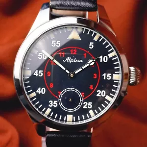 Swiss Watch Alpina Vintage Antique Swiss Marriage Men's Wrist Watch Black Dial - Picture 1 of 10