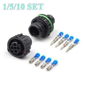 4 Pin AMP DIN 72585 Automotive Male Female Circular Connector Plug Socket Kit - Picture 1 of 4