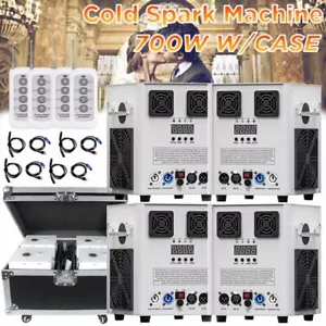 Cold Spark Machine 700 W effetto palco DMX fuochi d'artificio DJ evento club matrimonio e custodia US - Foto 1 di 27