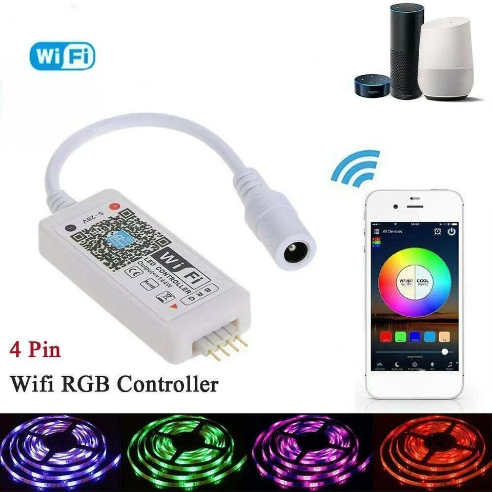 WiFi Smart RGB LED Strip Lamp Phone Controller For Google  Home APP Control - Image 1 of 4