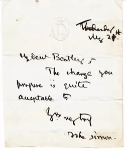 Englischer Pathologe SIR JOHN SIMON 1860s AUTOGRAPH NOTE - Public Health Reformer - Bild 1 von 1