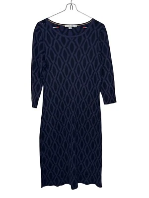 Boden Women's Sweater Dress Geometric Knee Length 3/4 Sleeve Purple/Black Sz. 8L - Image 1 of 4