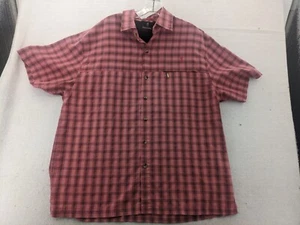 Browning Shirt Mens Large Red Black White Plaid Button up Short Sleeve - Picture 1 of 13