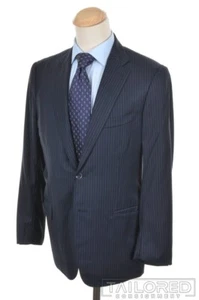 ISAIA Nuova Base S Blue Striped WOOL SILK Blazer Sport Coat - EU 54 / US 42 L - Picture 1 of 9