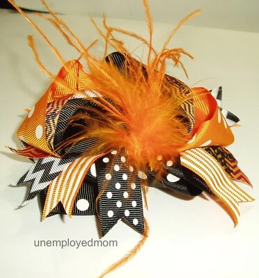 Halloween Headband Bow Baby Girls Feathers Hair Accessories Headwrap - Image 1 of 4