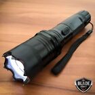 Metal Military Stun Gun 980 Million Volt Rechargeable Led Flashlight + Case