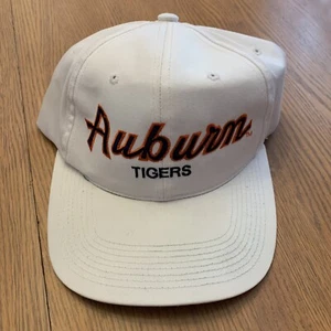 Vintage Sports Specialties Auburn Tigers White Snapback Hat 1984 Script See Pics - Picture 1 of 12