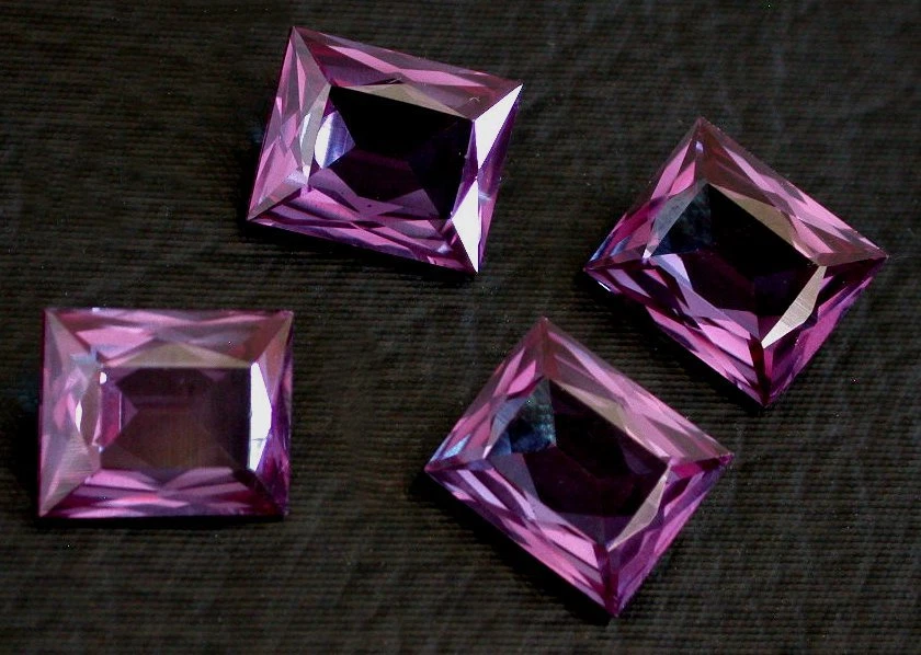 12x10 Elegante Baguette Rectángulo Sintético Corindón Amatista Púrpura Azul Piedra Preciosa Foto 1 de 1