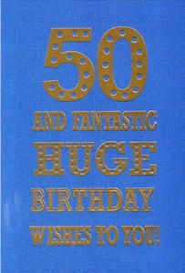 AGED 50  '50 AND FANTASTIC' GREETINGS CARD AND MATCHING ENVELOPE 5" X 7" - Picture 1 of 3