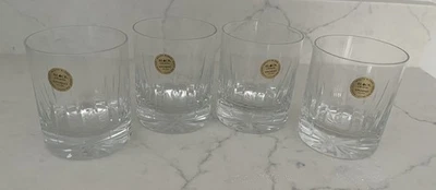 4 BLOCK Dusk Crystal Double Old Fashioned Glasses RARE Heavy Lowball. New in Box - Image 1 of 4