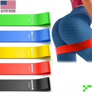 Resistance Bands Loop Set Strength Fitness Leg Exercise Yoga Workout Pull Up - Picture 1 of 5