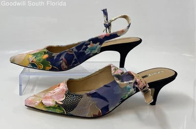 Sandalias Tahari para mujer multicolores florales punta gatito con cordones talla 6,5 M Foto 1 de 4