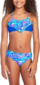 Wonder Nation Mädchen Größe 7 Coral Reef Cobalt Crush 2-teiliger Bikini blau --ZN1-- - Bild 1 von 4