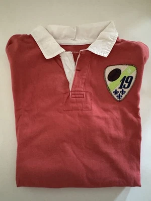 Lands' End Kids S/S Rugby Shirt. Sz 14-16. Brenton Red. Cotton. Preppy Classic! - Image 1 of 4