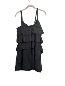 FIT 4UR Hips 18W Black Hi Neck Double Tier One Piece Swimsuit, 18W Bathing Suit - Picture 1 of 2